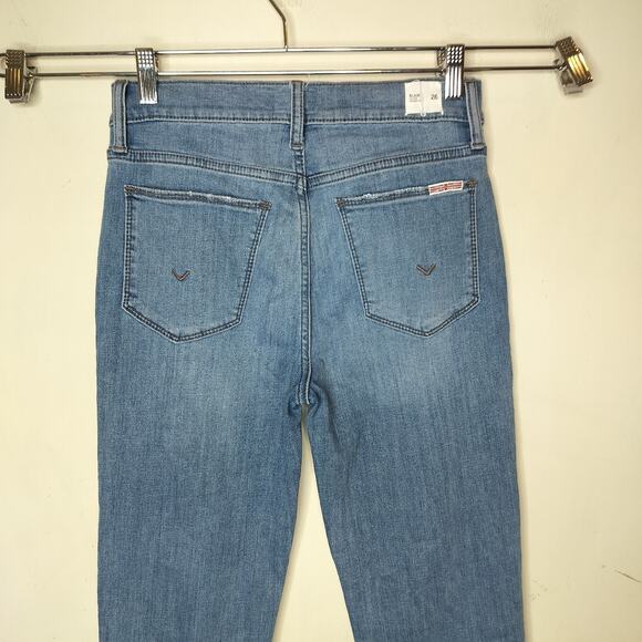 Hudson Blair High Rise Straight Crop Jeans Cuffed Stretch Denim - Picture 7 of 11